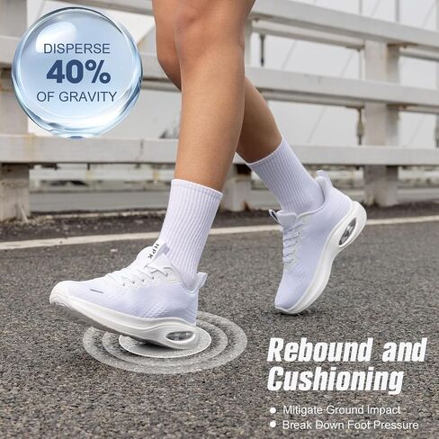 Wide Toe Box Shoes Women Air Cushion Running Shoes Extra Wide Width Sneakers Ultra Light Tennis Arch Support Walking Diabetic Plantar Fasciitis Athletic in Saudi Arabia