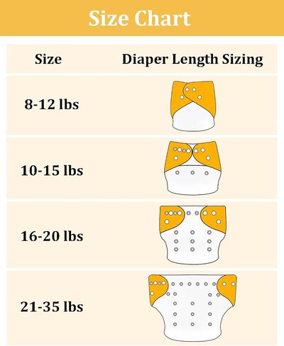 حفاضات قماش Babygoal AWJ مع حزمة لوحة البطن من 13 ، 6 حفاضات مع 6 إدراج وحقيبة جافة رطب ، قابلة للضبط قابلة للضبط للبنات والفتيان in Kuwait