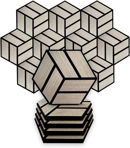 Urban Decor Acoustic Slat Wall Soundproof Foam Panels (Hexagon in Oak Color) for 3D Wood Wall Decor, Cool Room Accessories, Acoustic Insulation, Mens Room Decor, Gaming Areas, TV walls and more in Saudi Arabia
