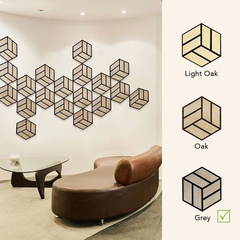 Urban Decor Acoustic Slat Wall Soundproof Foam Panels (Hexagon in Oak Color) for 3D Wood Wall Decor, Cool Room Accessories, Acoustic Insulation, Mens Room Decor, Gaming Areas, TV walls and more in Saudi Arabia