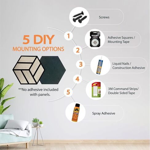 Urban Decor Acoustic Slat Wall Soundproof Foam Panels (Hexagon in Oak Color) for 3D Wood Wall Decor, Cool Room Accessories, Acoustic Insulation, Mens Room Decor, Gaming Areas, TV walls and more in Saudi Arabia