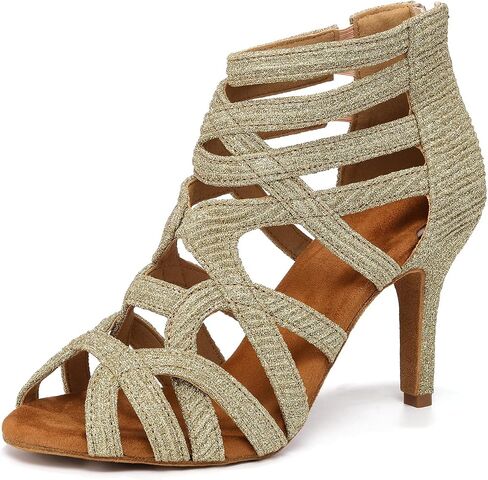 Women Latin Dance Boots Peep Toe Ballrooom Salsa Performance Professional Ankle Dance Shoes Dance Heels in Kuwait