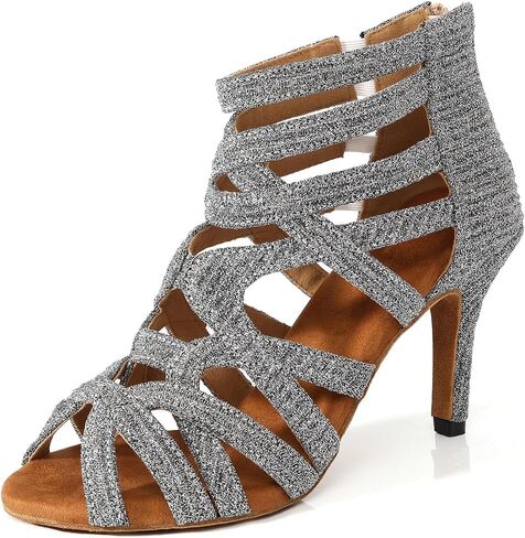 Women Latin Dance Boots Peep Toe Ballrooom Salsa Performance Professional Ankle Dance Shoes Dance Heels in Kuwait