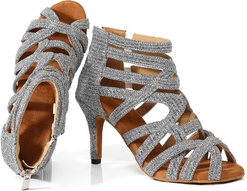 Women Latin Dance Boots Peep Toe Ballrooom Salsa Performance Professional Ankle Dance Shoes Dance Heels in Kuwait