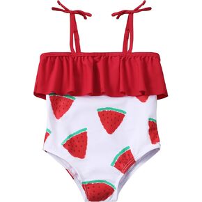 Toddler Baby Girl One Piece Swimsuits Strap Ruffle Swimwear Beach Bathing Suit