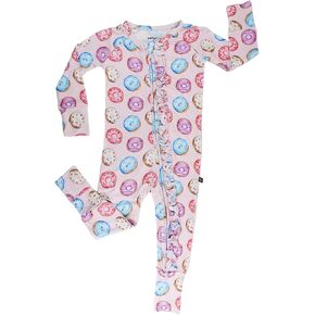 Baby Girl 2-Way Zip, Sustainable Romper Pajamas, Long Sleeve, Washable, Jumper Design