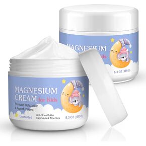 Magnesium Lotion for Kids - Calming Bedtime Relief with Calendula, Aloe Vera, Shea Butter - Topical Magnesium Cream for Relaxation & Sleep Support - Fragrance-Free - (5.3 Fl Oz (Pack of 1))