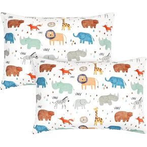 ManFaiSky 2 Pack Toddler Pillowcase, 13x18 Toddler Pillow Cases with Envelope Closure, Soft & Comfortable Travel Pillow Case Cover Boys Girls, Pink Floral