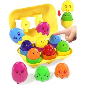 Easter Egg Toys Gifts for 1 2 3 Year Old, Toddler Baby Easter Basket Stuffers, Matching Eggs for Toddlers 1-3, Montessori Toys for 1+ Year Old Boys Girls
