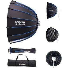 Amaran Light Dome 90 ، 3ft (90cm) Bowens Bowens Mountbox الكبير مع تصميم سريع للإفراج ، ومعدل الضوء الطبيعي ذو 16 جانبًا للقطات الجماعية ، والمقابلات ، وإعدادات الاستوديو ، متوافقة مع أضواء Amaran in Kuwait