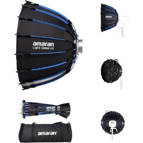 Amaran Light Dome 90, 3ft(90cm) Large Circular Bowens Mount Softbox w/Quick-Release Design, 16-Sided Natural Light Modifier for Group Shots, Interviews, & Studio Setups, Compatible with amaran Lights