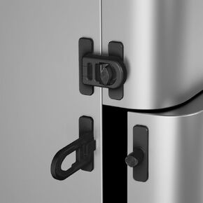 2 Pack Child Proof Refrigerator Lock with Sticky Adhesive Pads, kids Safety Locks for Doors, RV Refrigerator, Oven Lock Child Safety Baby Cabinet Locks - Black