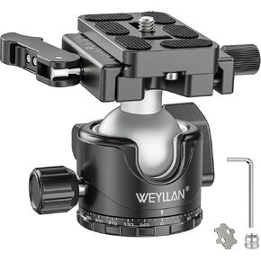 EH36L Tripod Ball Head with Lever Release, 36mm Low Profile Heavy Duty Ball Head Mount with Arca Swiss Quick Release Plate for Camera Tripod Monopod DSLR Camcorder Telescope,Max Load 33lb/15kg