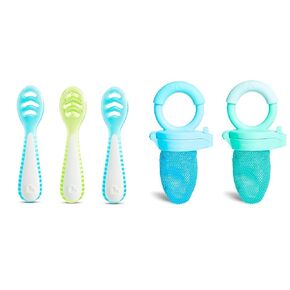 Munchkin® Gentle DipTM First Spoon Set for Baby Led Weaning, Self Feeding, 3 Pack and Fresh Food Feeder, 2 Count for Whole Foods