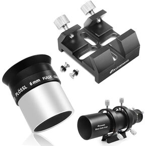 Astromania 50mm Finder & Guidescope Kit - Bundle with - Universal Dovetail Base & 1.25" 6mm Plossl Eyepiece