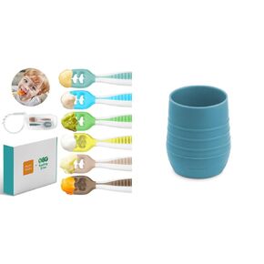 NumNum Feeding Littles, 6 Spoons, Neon Plus 2oz Cup, 1 Pack, Blue