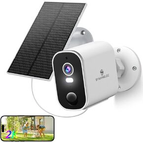 كاميرات الأمان اللاسلكية في الهواء الطلق 2K: كاميرا WiFi تعمل بالبطارية مع اكتشاف حركة AI للمنزل - Color Night Vision Spotlight Seren Talk 2 -Way Talk IP65