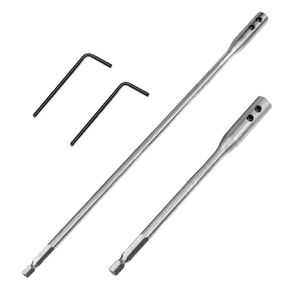 4Pcs 1/4 Drill Bit Extension Set, 6 Inch and 12 Inch Wood Spade Drill Bit Extension with 2Pcs Hexagon Wrench Keys, Spade Bit Set for Wood Turners Construction Accessories