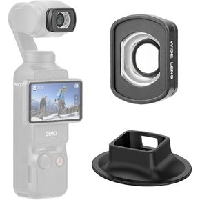 Pocket 3 Wide Angle Lens, 0.72X Magnetic Wide-Angle Filter with Base Stand for DJI OSMO Pocket 3 Creator Combo Accessories - Expanded FOV of 112°