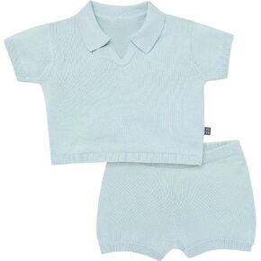 Modern Moments by Gerber Baby Boys 2-piece Johnny Collar Sweater and Short Set