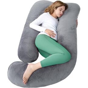 Pregnancy Pillow for Sleeping, Extra Large U Shaped Body Pillow, Maternity Pillow for Pregnant Women with Velvet Cover