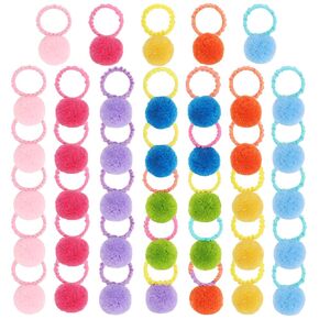 40 PCS Pom Pom Baby Hair Ties Colorful Elastic Hair Ties for Toddler Girls Cute Hair Bows for Baby Girls Small Hair Ties for Kids Fashion Hair Accessories