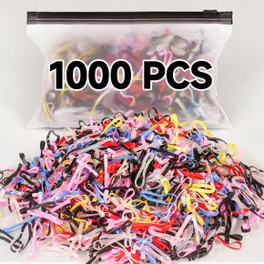 1000 pcs Elastic Hair Rubber Bands Mini. Disposable rubber Mini Rubber, Soft Small Hair Ties for Girls, Elastic Ponytail Accessories,Baby Hair Styling (Muticolor)