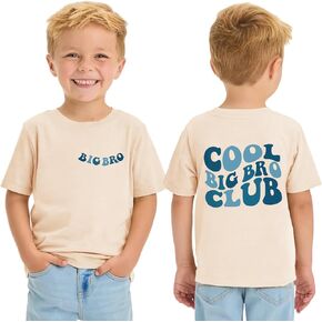 Big Brother T-Shirts Toddler Boys Cool Big Bro Club Tee Tops Sibling Reveal Shirt Big Brother Gifts for Toddler Boy