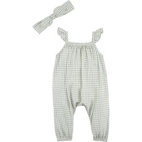 Mud Pie baby-boys Children's Green Check Longall