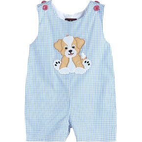 Baby Boys Applique Shortall Overalls Romper