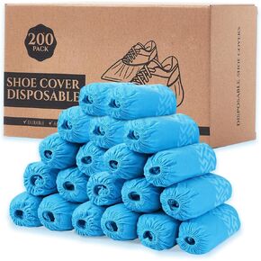 Shoe Covers Disposable Non-Slip Booties for Shoe Covers,Durable & Reusable Premium Non-Woven Material Fits Up To 11 US Men and 13 US Women Size Indoor Use Shoe Covers Blue Pack of 50