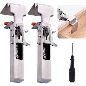 Drawer Front Installation Clamps, Stainless Steel Adjustable Drawer Fixing Clamps, Woodworking Cabinet Drawer Panel Clamp for Consistent Gap, Drawer Front Mounting in Single Press, Drawer Fixing Clips