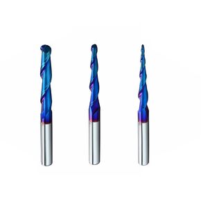 STQ336 Ballnose Upcut CNC Spiral Router Bit 1/4" Shank 2D & 3D Carving 3.6 2.4 0.1 Deg Tapered End Mill 1/4 Cutting Dia 1/8 Cutting Dia 1/16 Cutting Dia