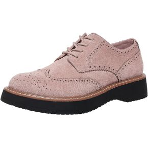 Women's Oxfords Classic Lace Up Vintage Round Toe Platform Casual Wingtip Brogues Low Heel Dress Shoes