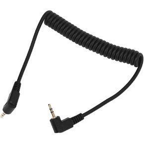 Flash Sync Cable 2.5mm Male to Male Coiled Cord for Camera EM Series, Extendable Spring Design DSLR Camera Flash Sync Cable, for Outdoor Use