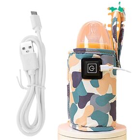 USB Milk Warmer Bag - 2023 New Fast Bottle Warmer for Travel, Portable Car Bottle Warmer for Travel, on The Go Bottle Warmer with USB Cables, Gentle Warmth Maintain Perfect Temperature (Pink)