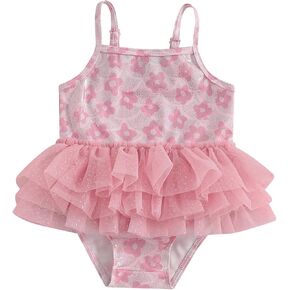 Baby Girls One Piece Swimsuit Sparkly Sequins Mermaid Tutu Fish Scale Bikini Infant Toddler Swinwear Bathing Suit