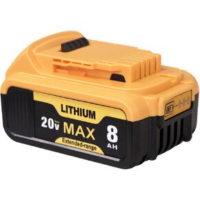 4-Pack 8000mAh Replace for Dewalt 20V Max Battery Compatible with Dewalt 20V Cordless Power Tools Replacement Lithium-ion Batteries for DCB201 DCB200 DCB205 DCB207 DCB206 Cordless Tools