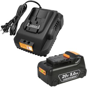 20v Max Battery Replacement for Dewalt Battery 5.0Ah with DCB112 Battery Charger Station for DCB200 DCB120