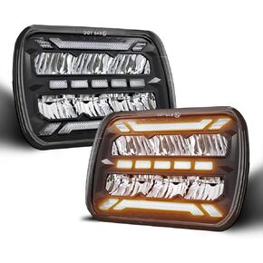 𝟏𝟎𝟎𝟎% 𝐒𝐮𝐩𝐞𝐫𝐢𝐨𝐫 𝐁𝐫𝐢𝐠𝐡𝐭𝐧𝐞𝐬𝐬 5x7 7x6 LED Headlight H6054 [ DOT][Anti-glare][DRL Turn Signal][Hi/Low Sealed Beam] Compatible with Jeep Wrangler YJ XJ Chevy Express Ford GMC Savana