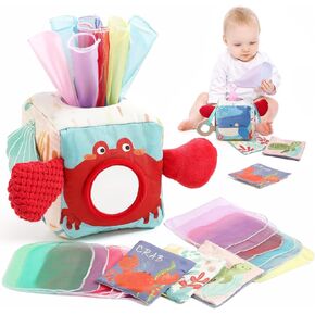 Youuys Baby Tissue Box Toy for Babies 6-12 Months - Montessori Toys Baby Tissue Box Sensory Toys for 1 Year Old - Boy Girl Gifts for Babies 6 12 18 Months Old (Ocean)