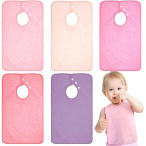 Hercicy Full Coverage Pullover Toddler Baby Bibs Terry Cloth Bibs with Snap Button for 0-4 Years Unisex Feeding Drooling