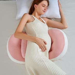 Pregnancy Pillow for Sleeping, Portable Maternity Pillow for Pregnant Women, Pregnancy Wedge Pillow, Double Sided Support for Back, Belly & Leg Pain Relief, 30° Slope, Gifts for Pregnant Women, Pink