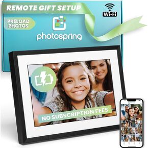 PhotoSpringㅤ 10 inch WiFi Digital Picture Frame | Send Photos by Email, Web or Our Free App | Electronic Picture Frame with Touchscreen & 32GB Internal Memory | Easy Setup | Play Videos up to 5 min