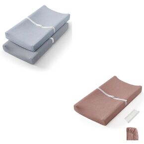 Blissful Diary Baby Changing Pad and 2 Packs Muslin Changing Pad Cover for Girls Boys