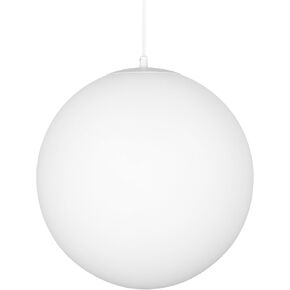 Kira Home Ceres 10" Mid-Century Modern Hanging Orb Pendant Light with Smooth Matte White Frosted Diffuser, White Finish