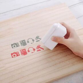 PrintPods Handheld Inkjet Printer for T-Shirts, Cartons, Wood Grain, Portable Mini Printer Custom Logo, Time, Pattern, Word, QR Code, Bluetooth4.2-Black FancyBox 1PCS