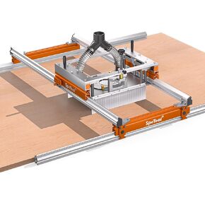 SpeTool Xpert Router Sled for Flattening Slabs with Continuous Height Adjustment & Dust Collection, Easy-to-install 3-Axis Aluminum Slab Flattening Jig, Spoilboard Slab Flattening Mill for Woodworking