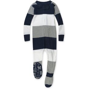 HonestBaby Non-Slip Footed Pajamas One-Piece Sleeper Zip-Front Pjs 100% Organic Cotton for Baby Boys