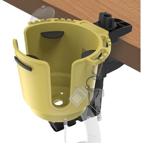 2-in-1 Upgraded Desk Cup Holder, Anti-Spill Table Cup Holder for Water Bottles, Wheelchairs, Workstations, Gaming Desk Accessories. (Yellow, Large)
